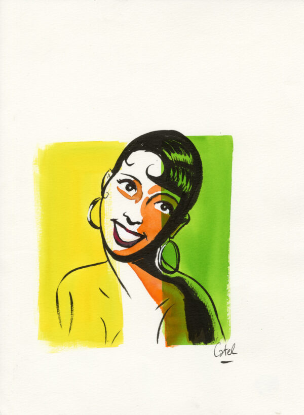 CATEL – JOSÉPHINE BAKER - Dessin original pour une expo institutionnelle à Toulouse - R24