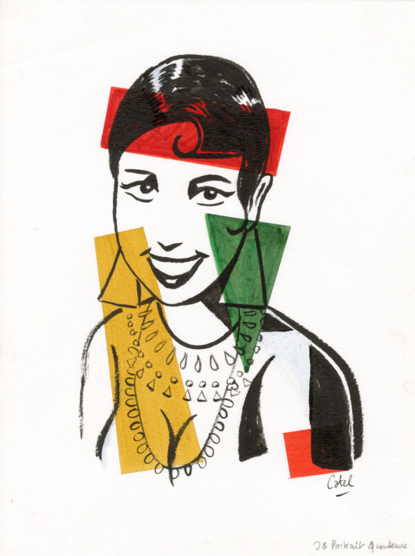 CATEL – JOSÉPHINE BAKER - Dessin original pour une expo institutionnelle à Montargis - R25