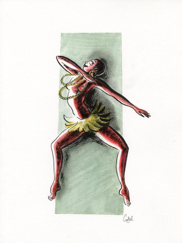 CATEL – JOSÉPHINE BAKER - Dessin original pour une expo institutionnelle à Saint-Quentin - R27