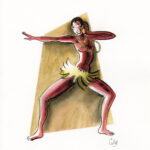CATEL – JOSÉPHINE BAKER - Dessin original pour une expo institutionnelle à Saint-Quentin - R28