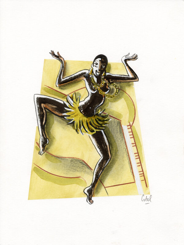 CATEL – JOSÉPHINE BAKER - Dessin original pour une expo institutionnelle à Saint-Quentin - R30