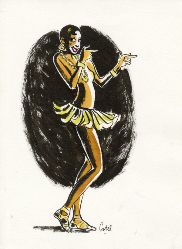 CATEL – JOSÉPHINE BAKER - Dessin original pour une expo institutionnelle à Saint-Quentin - R32