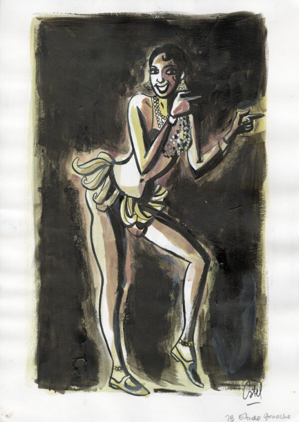 CATEL – JOSÉPHINE BAKER - Dessin original pour une expo institutionnelle à Saint-Quentin - R33