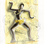 CATEL – JOSÉPHINE BAKER - Dessin original pour une expo institutionnelle à Saint-Quentin - R34