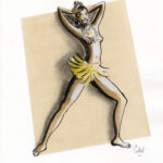 CATEL – JOSÉPHINE BAKER - Dessin original pour une expo institutionnelle à Saint-Quentin - R35