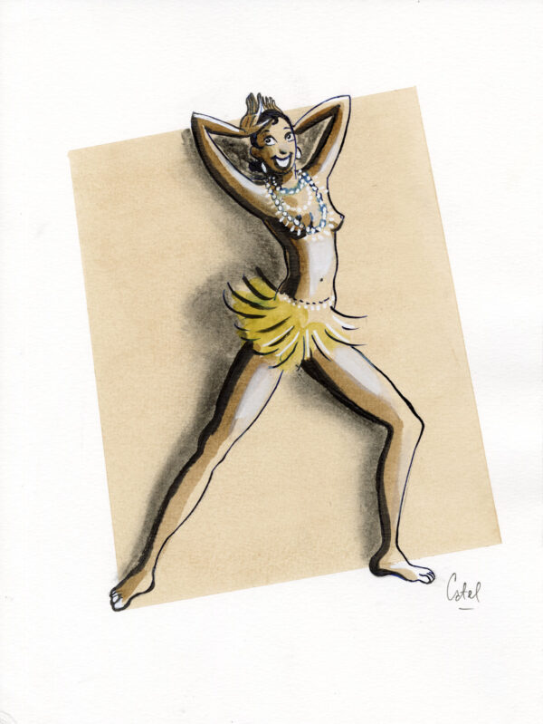 CATEL – JOSÉPHINE BAKER - Dessin original pour une expo institutionnelle à Saint-Quentin - R35