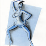CATEL – JOSÉPHINE BAKER - Dessin original pour une expo institutionnelle à Saint-Quentin - R36