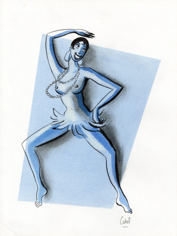 CATEL – JOSÉPHINE BAKER - Dessin original pour une expo institutionnelle à Saint-Quentin - R36