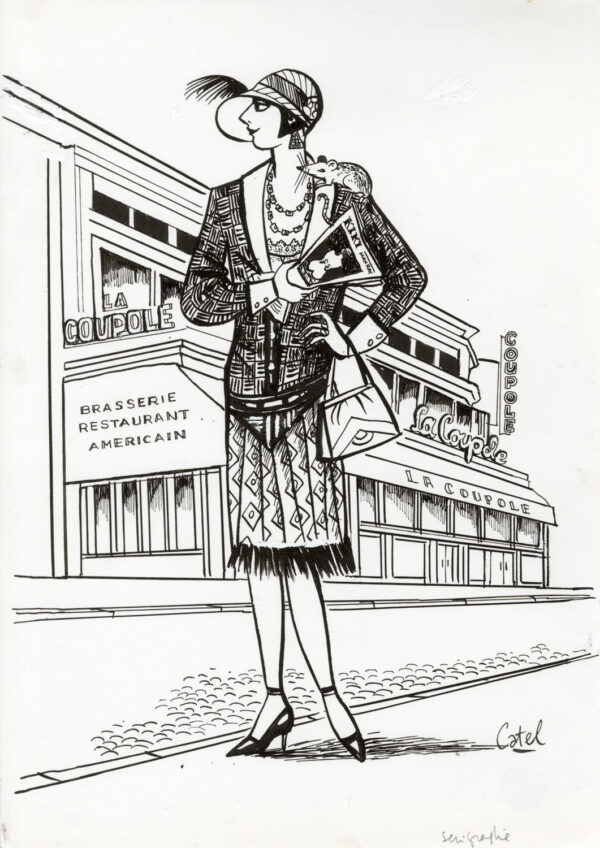 CATEL – KIKI DE MONTPARNASSE - Dessin original pour ex libris Expérience - R02
