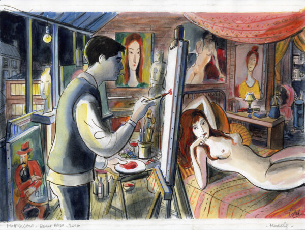 CATEL – KIKI DE MONTPARNASSE - Dessin original pour article - Revue Dada - R05
