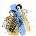 CATEL – KIKI DE MONTPARNASSE - Dessin original - Livre-disque Kiki Chante - R07
