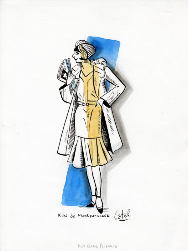 CATEL – KIKI DE MONTPARNASSE - Dessin original publié dans une revue littéraire - R08
