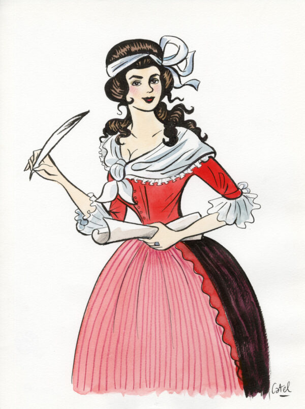 CATEL – OLYMPE DE GOUGES - Illustration originale de couverture de la réédition - R02