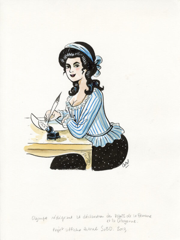 CATEL – OLYMPE DE GOUGES - Dessin original pour l'affiche du Festival SoBD - R04