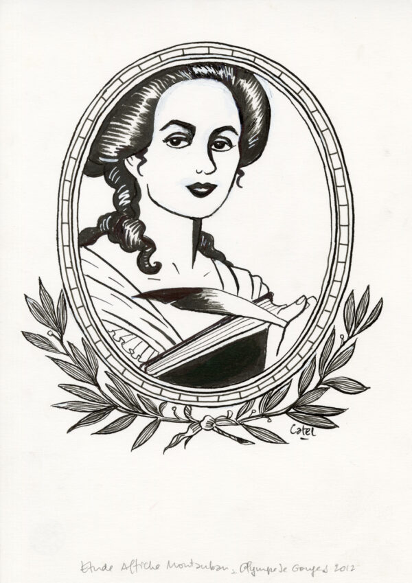 CATEL – OLYMPE DE GOUGES - Dessin original d'étude pour la couverture - R06