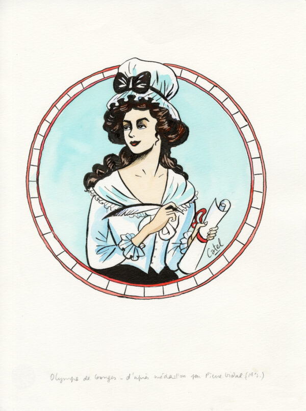 CATEL – OLYMPE DE GOUGES - Dessin original d'étude pour la couverture - R09