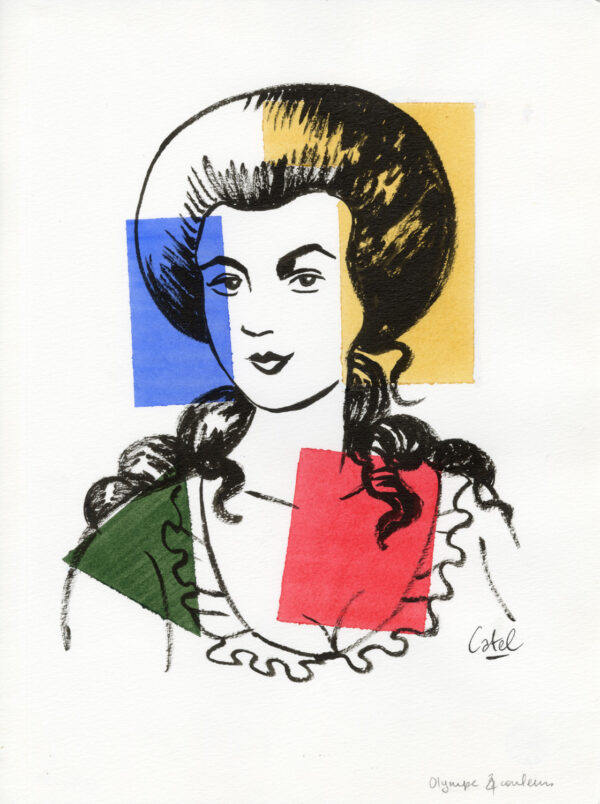 CATEL – OLYMPE DE GOUGES - Dessin original pour une expo à Montargis - R10