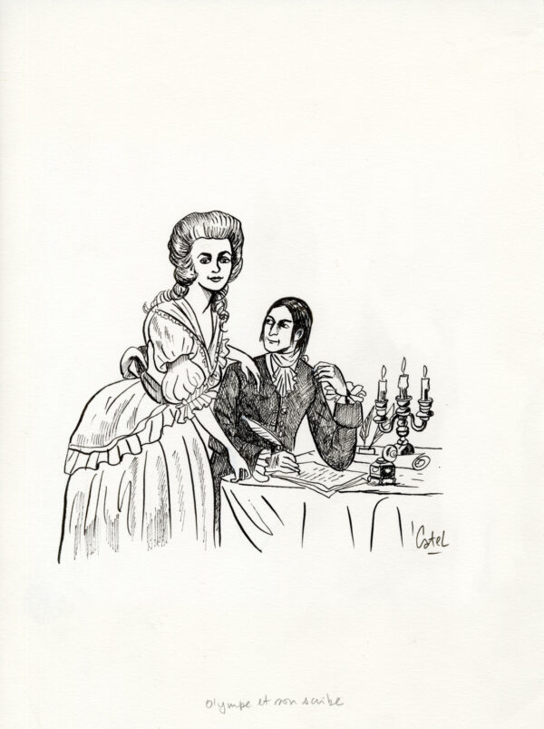CATEL – OLYMPE DE GOUGES - Dessin original publié en page 487 - R13