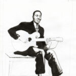 FRANTZ DUCHAZEAU - Big Bill Broonzy - Dessin original inédit