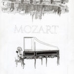 FRANTZ DUCHAZEAU - Mozart à Paris - Illustration originale de couverture
