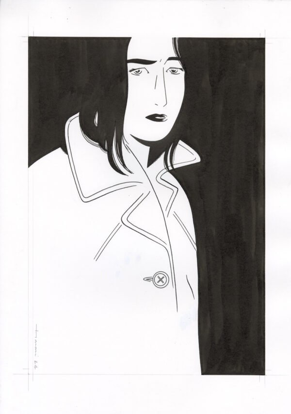 LUCAS HARARI - Le cas David Zimmerman - dessin original de la couverture de l'édition noir et blanc