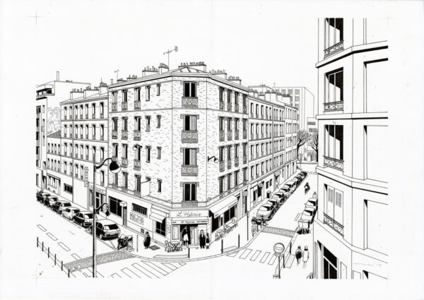 LUCAS HARARI - Le cas David Zimmerman - double planche originale publiée en pages 62 et 63
