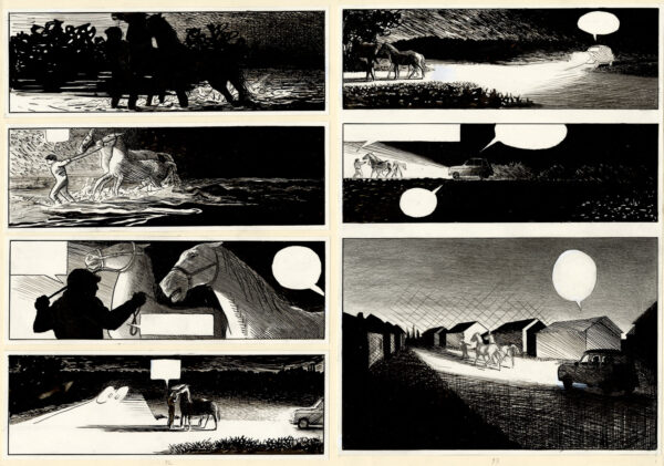 DAVID PRUDHOMME - Du bruit dans le ciel - Double planche originale 92-93