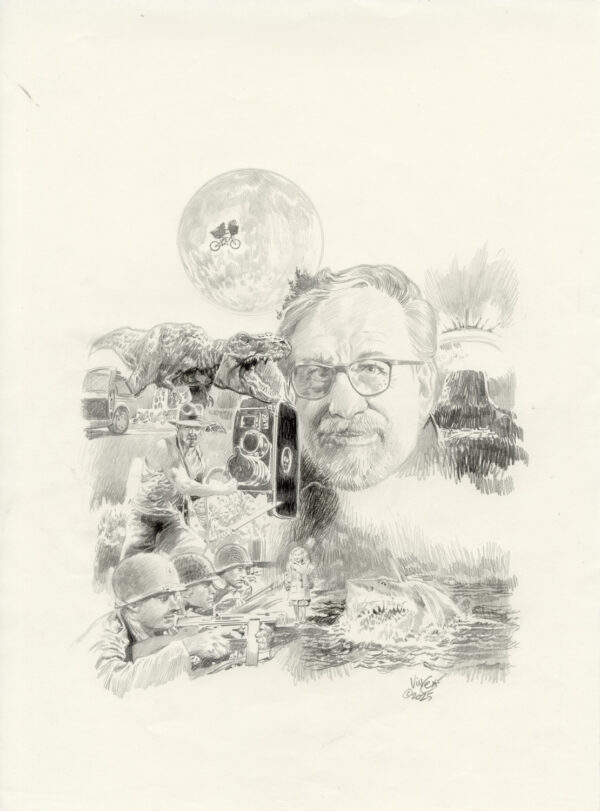 VINCE - L'Amérique de Steven Spielberg - illustration originale de couverture du Un hebdo