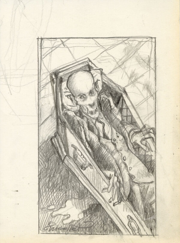 Jean-Michel Nicollet - Dessin préparatoire original publié en page 488 de Druillet-Vampires