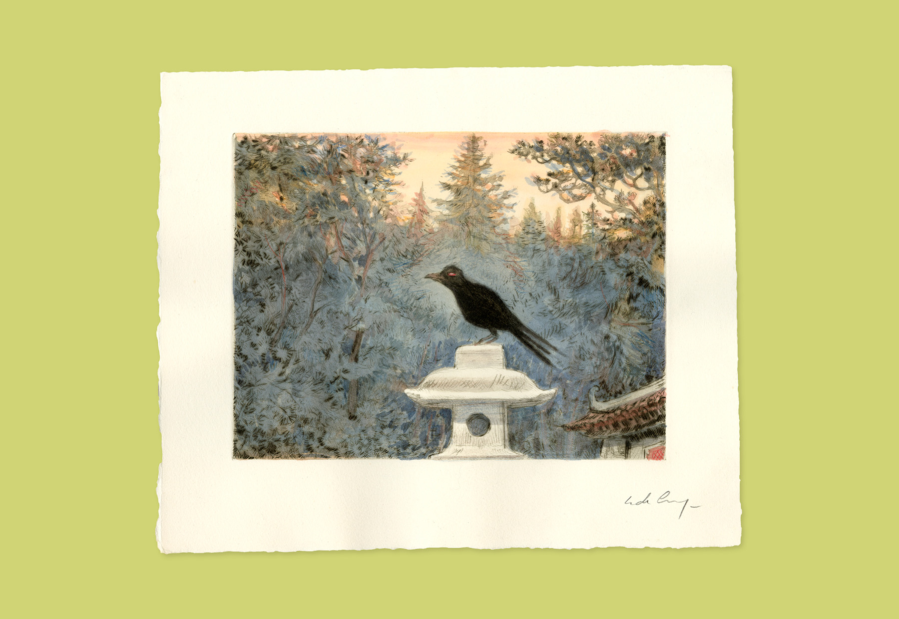 NICOLAS DE CRÉCY - Tirage de luxe - Carnets du Japon - Gravure originale aquarellée – Image 3