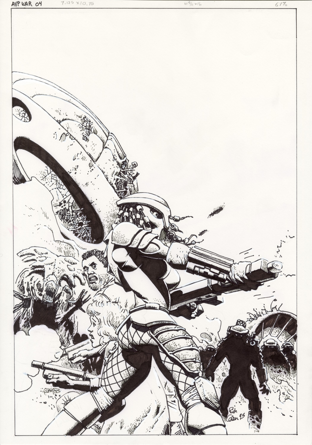 RICHARD CORBEN – ALIENS VERSUS PREDATOR : WAR – Couverture originale du volume 4