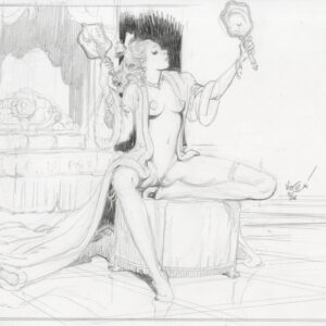 VINCE - NYMPHES - Dessin original préparatoire pour le dessin Vanités