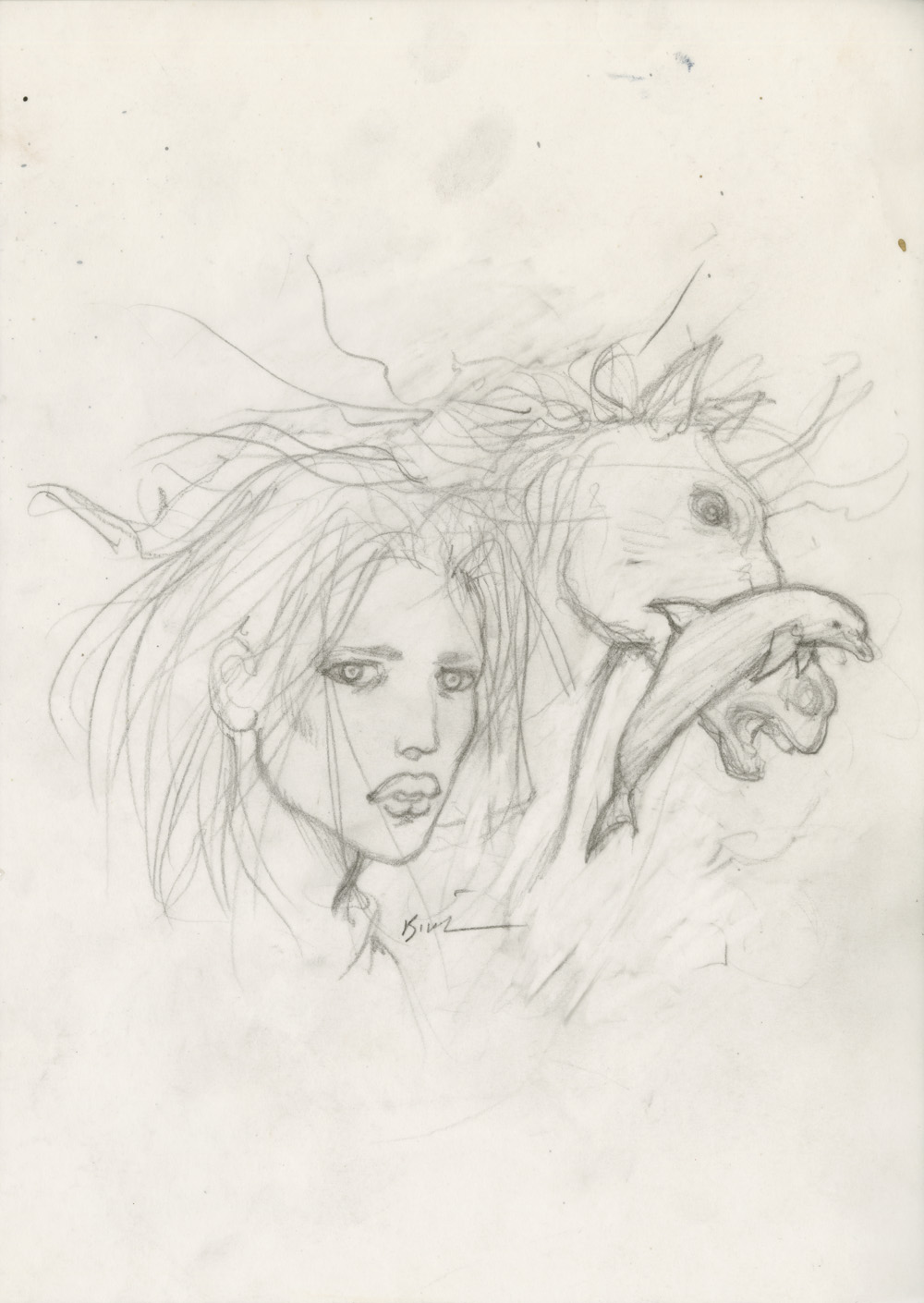 ENKI BILAL - GRAPHITE IN PROGRESS 3 - Dessin original 10