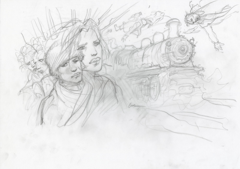 ENKI BILAL - GRAPHITE IN PROGRESS 3 - Dessin original 115
