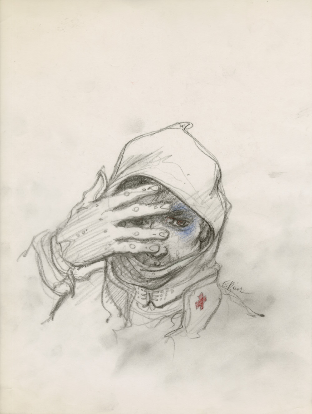 ENKI BILAL - GRAPHITE IN PROGRESS 3 - Dessin original 62