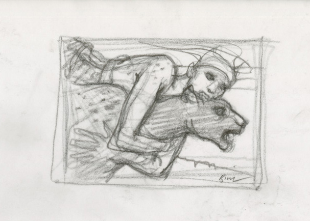 ENKI BILAL - GRAPHITE IN PROGRESS 3 - Dessin original 74