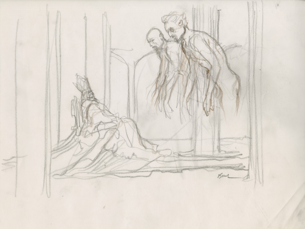 ENKI BILAL - GRAPHITE IN PROGRESS 3 - Dessin original 86